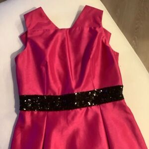 Love Carmen Hot Pink Black Sequins Dress Size 8 Valentine Party Cocktail Sparkle